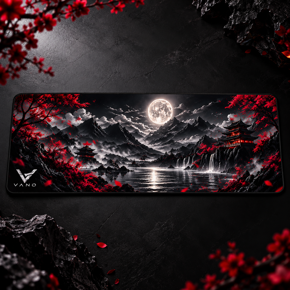 VANO Mauspad Red Sakura mit kleinem Logo unten links